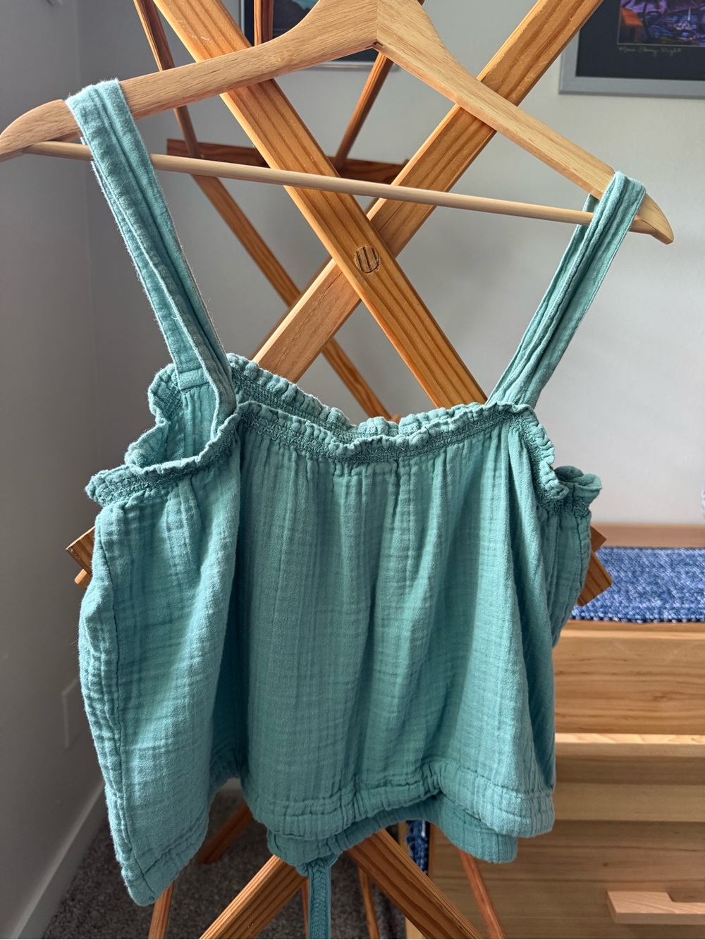 Pact Women's Sage Ruffled Tie-Hem Tank Top - Picture 2 of 4